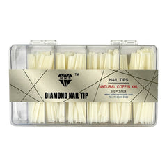 HNS DIAMOND NAIL TIP NATURAL COFFIN