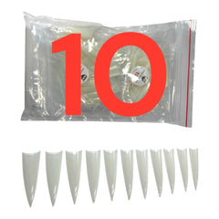 HNS NATURAL STILETTO STRAIGHT TIP 500PCS IN BAG