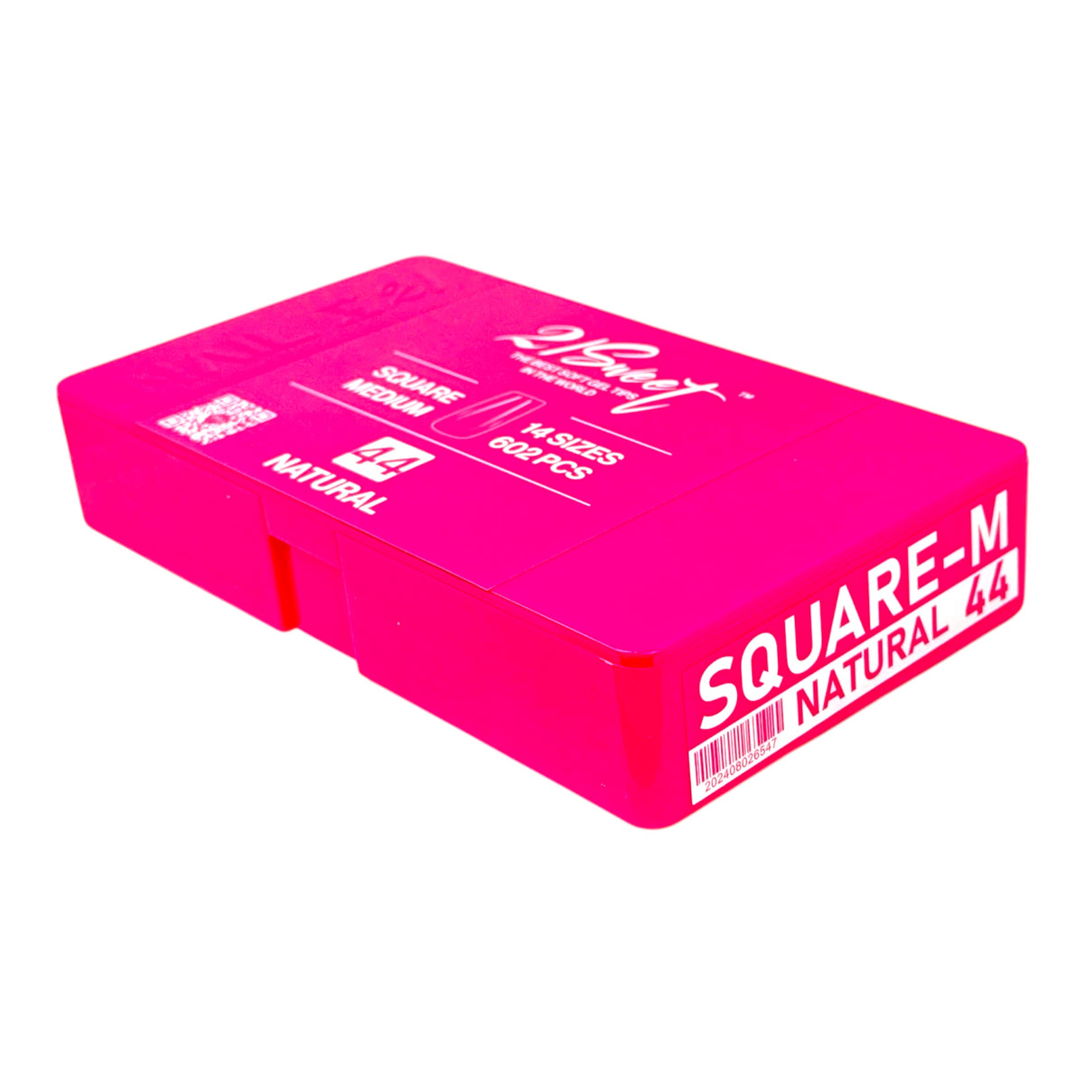 21Sweet Nail Up Soft Gel Tip Box, Square, Medium, Natural, 602 pcs [50% Off]