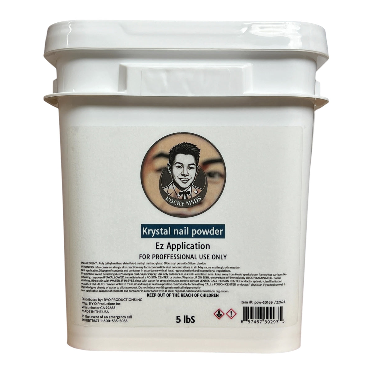 Rocky MDSD Krystal Nail Powder 5lbs [Buy 1 Free 1 Base 1 Top TPO HEMA Free and 1 Primer]