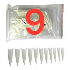 HNS NATURAL STILETTO STRAIGHT TIP 500PCS  IN BAG