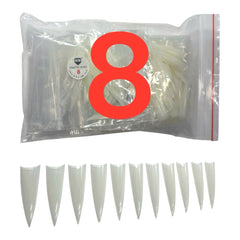 HNS NATURAL STILETTO STRAIGHT TIP 500PCS  IN BAG