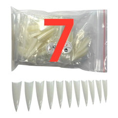 HNS NATURAL STILETTO STRAIGHT TIP 500PCS  IN BAG