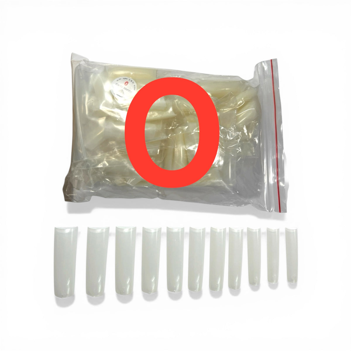 HNS NATURAL SQUARE STRAIGHT NAIL TIP 500PCS IN BAG